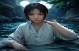韩漫奇幻入门推荐封面，异世界魔法场景，主角站在魔法阵中央，蓝紫色光芒四射充满奇幻气息